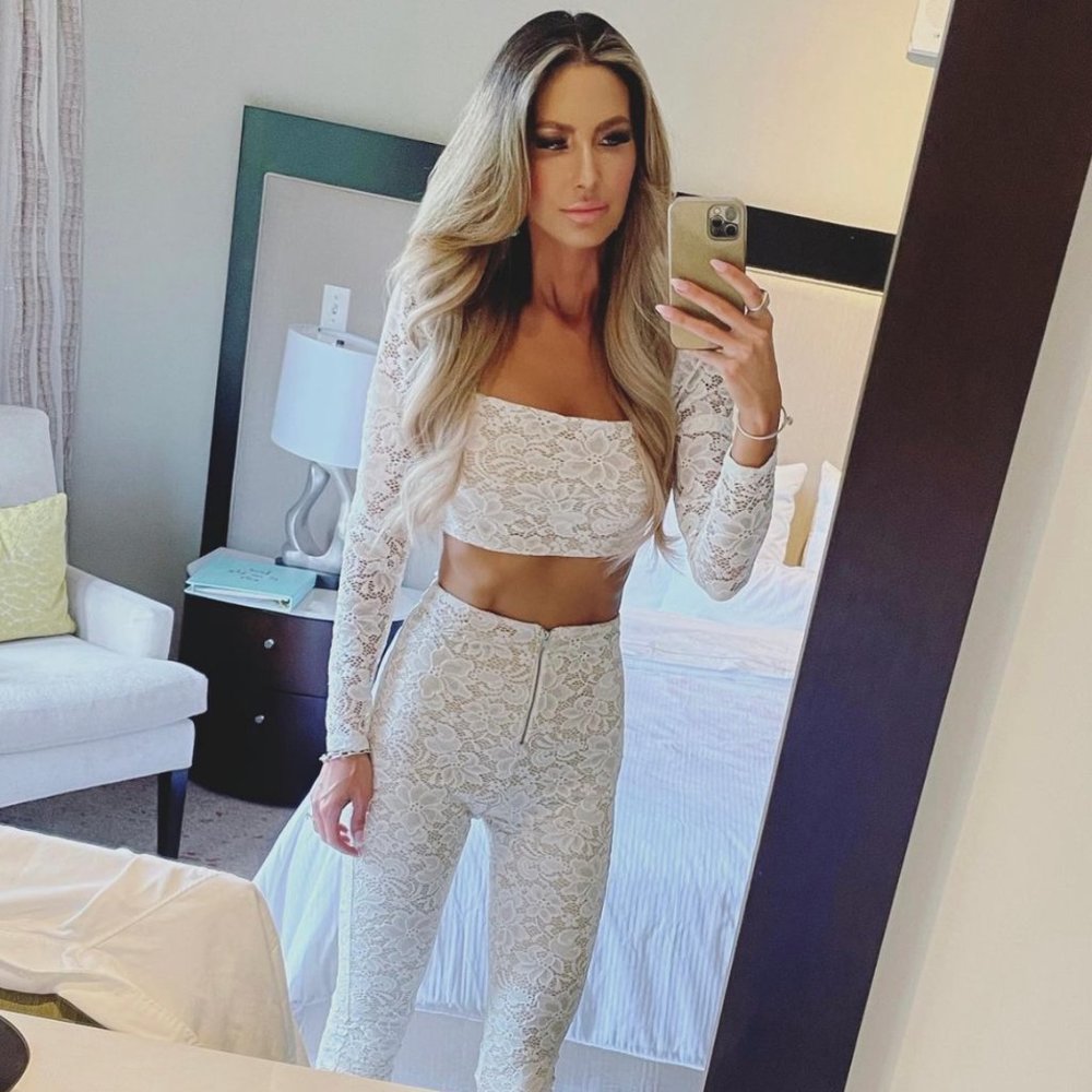 Superdown Justene Sheer Lace Top & Bottom Set